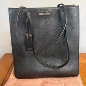 Miu Miu Classic Black Leather Tote